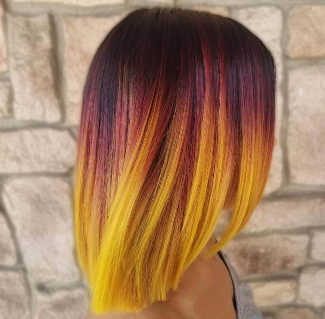 red yellow colored ombre